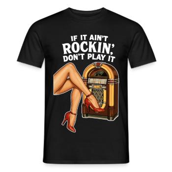 Rockabilly des années 50 Talons Épinglés Jambes Épinglées Jukebox Rétro - T-shirt homme - noir - Devant - AI Model Male 178 light (178cm)