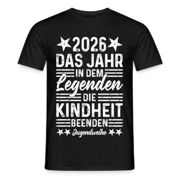 2026 L’année où les légendes mettent fin à l’enfance - T-shirt homme - noir - Devant - AI Model Male 178 light (178cm)