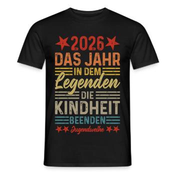 2026 Das Jahr in dem Legenden die Kindheit beenden - Männer T-Shirt - Schwarz - Vorne - AI Model Male 178 light (178cm)