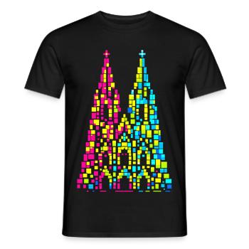 Kölner Dom Fasching Karneval Konfetti Geschenk - Männer T-Shirt - Schwarz - Vorne - AI Model Male 178 light (178cm)