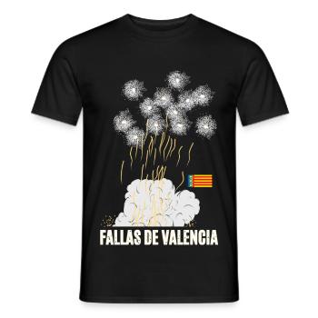 Feux d’artifice de Fallas de Valencia - T-shirt homme - noir - Devant - AI Model Male 178 light (178cm)