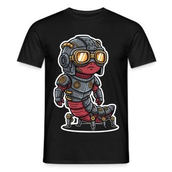 Centipede Steampunk Gepanzerte Stahlrüstung - Männer T-Shirt - Schwarz - Vorne - AI Model Male 178 light (178cm)