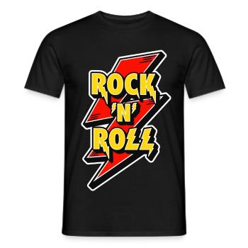 Logo de l’éclair Rock 'n' Roll - T-shirt homme - noir - Devant - AI Model Male 178 light (178cm)