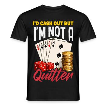 N’abandonnez pas le jeu de cartes de poker casino - T-shirt homme - noir - Devant - AI Model Male 178 light (178cm)