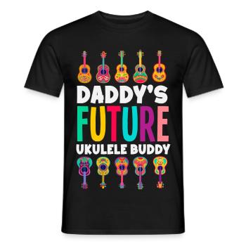 Future Ukulélé de Papa Musique hawaïenne drôle - T-shirt homme - noir - Devant - AI Model Male 178 light (178cm)