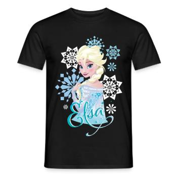 Frozen Elsa Silhouette Mit Schneeflocken - Männer T-Shirt - Schwarz - Vorne - AI Model Male 178 light (178cm)