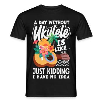 Funny Ukulele Designs and Sayings - Men's T-Shirt - black - Front - AI Model Male 178 light (178cm)