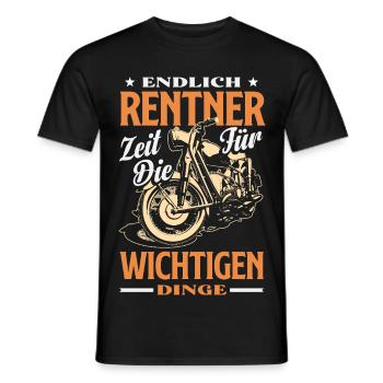 Endlich Rentner Wichtige Dinge - Männer T-Shirt - Schwarz - Vorne - AI Model Male 178 light (178cm)