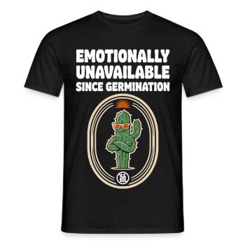 Emotionally Unavailable Cactus Humor - Men's T-Shirt - black - Front - AI Model Male 178 light (178cm)