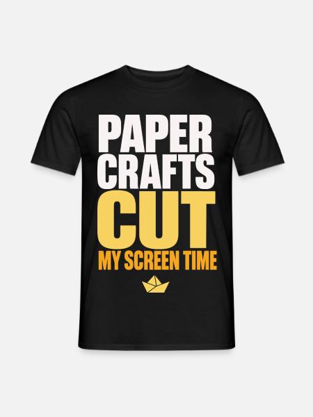 Paper Crafts Cut My Screen Time - Männer T-Shirt - Schwarz