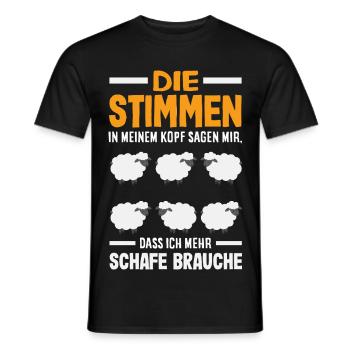 Die Stimmen Sagen Ich Brauche Mehr Schafe - Männer T-Shirt - Schwarz - Vorne - AI Model Male 178 light (178cm)