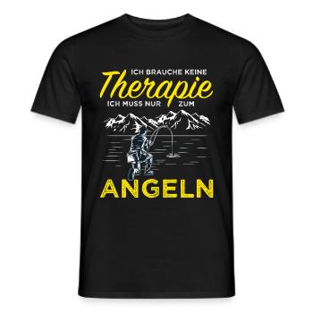 Angler Fischerei Angeln Berge Therapie - Männer T-Shirt - Schwarz - Vorne - AI Model Male 178 light (178cm)