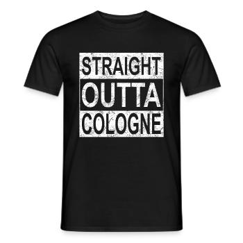 Straight Outta Cologne Cologne Old School Vintage - Men's T-Shirt - black - Front - AI Model Male 178 light (178cm)