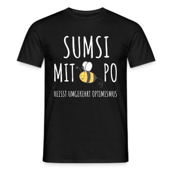 SUMSI WITH PO IS REVERSED OPTIMISM - Men's T-Shirt - black - Front - AI Model Male 178 light (178cm)