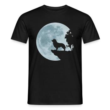 Australian Shepherd Dog Aussie Full Moon Gift - Men's T-Shirt - black - Front - AI Model Male 178 light (178cm)