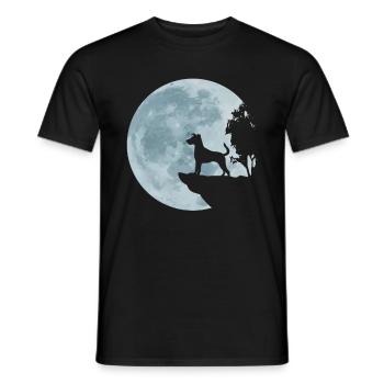 Jack Russell Terrier dog full moon Jacki gift - Men's T-Shirt - black - Front - AI Model Male 178 light (178cm)