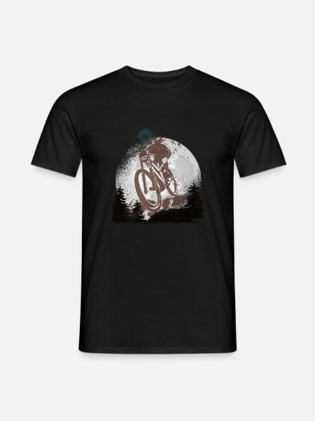 Mountain biking mountain bike gift idea moon - Men's T-Shirt - black