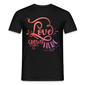 Love grows here - T-shirt homme - noir - Devant - AI Model Male 178 light (178cm)