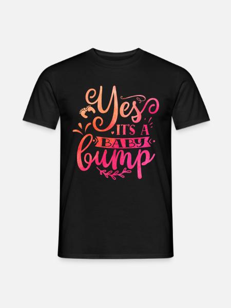 Yes it's a baby bump - Men's T-Shirt - black