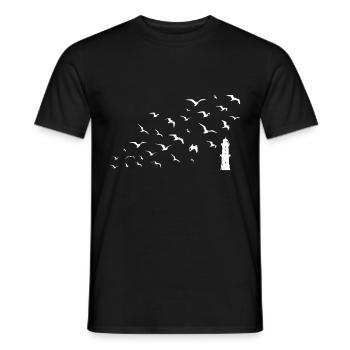 Phare de la mer du Nord En Allemagne du Nord Phare Côte - T-shirt homme - noir - Devant - AI Model Male 178 light (178cm)