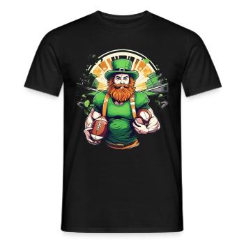 St. Patrick’s Day Shamrock Football américain - T-shirt homme - noir - Devant - AI Model Male 178 light (178cm)