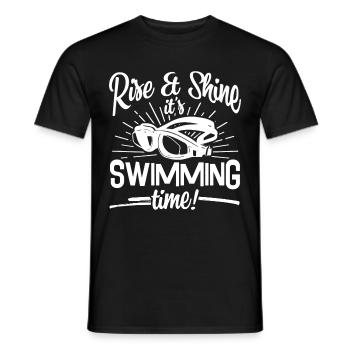Rise And Shine It's Swimming Time - Men's T-Shirt - black - Front - AI Model Male 178 light (178cm)