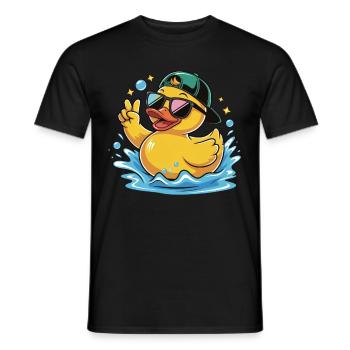 coole Ente Gummiente Cartoon Sonnenbrille Kappe - Männer T-Shirt - Schwarz - Vorne - AI Model Male 178 light (178cm)