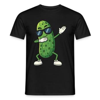 Cool Dancing Cornichon Dabbing Lunettes de soleil de dessin animé - T-shirt homme - noir - Devant - AI Model Male 178 light (178cm)