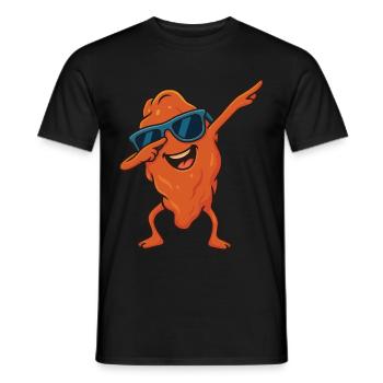 Drôle Cool Dabbing Aile de poulet Dessin animé Lunettes de soleil - T-shirt homme - noir - Devant - AI Model Male 178 light (178cm)