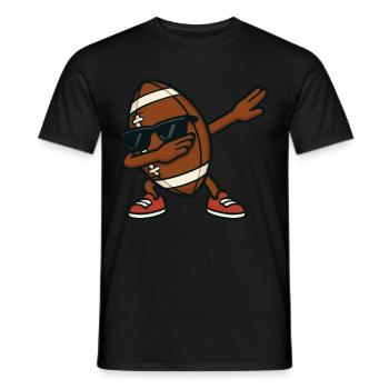 Lustige Coole Cartoon Fußball Dabbing Dab Sonnenbrille - Männer T-Shirt - Schwarz - Vorne - AI Model Male 178 light (178cm)
