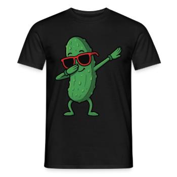 Cool Dabbing Dab Pose Cartoon Cornichon Lunettes de soleil - T-shirt homme - noir - Devant - AI Model Male 178 light (178cm)