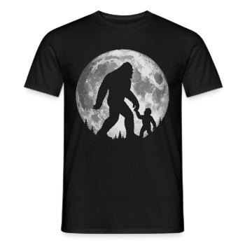 Bigfoot Sasquatch Moon Mysterious Creature Night - Men's T-Shirt - black - Front - AI Model Male 178 light (178cm)