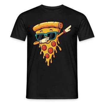 Cool Pizza Slice Lunettes de soleil Dab Pose Danse Dabbing - T-shirt homme - noir - Devant - AI Model Male 178 light (178cm)