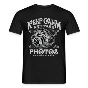 Gardez le calme et prendre des photos - Caméra shirt design - T-shirt homme - noir - Devant - AI Model Male 178 light (178cm)