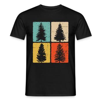 Bäume Natur Wald Outdoor Naturliebhaber - Männer T-Shirt - Schwarz - Vorne - AI Model Male 178 light (178cm)