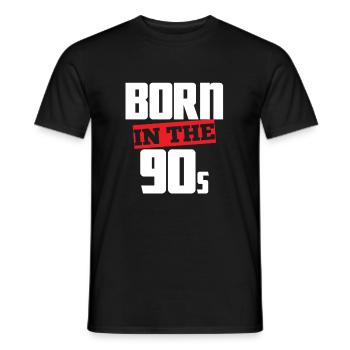 90er Jahre - Männer T-Shirt - Schwarz - Vorne - AI Model Male 178 light (178cm)