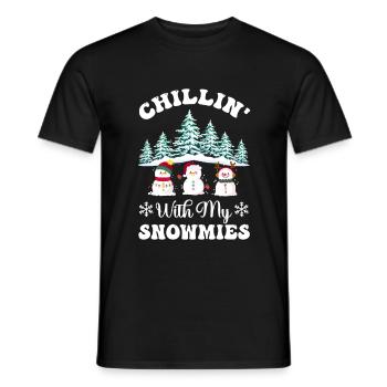 Chilling with my Snowmies, gift for friends - Men's T-Shirt - black - Front - AI Model Male 178 light (178cm)