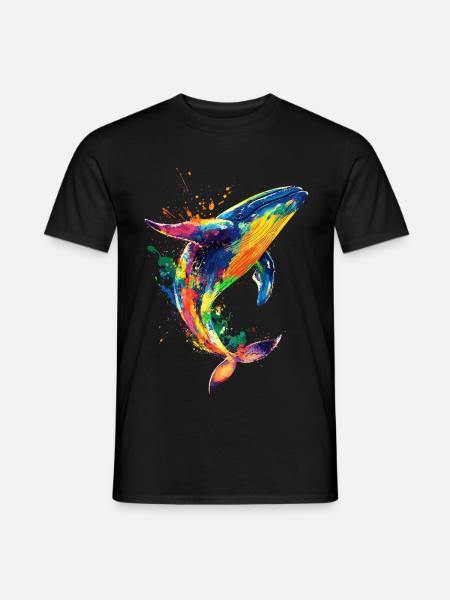Wal Pop Art Bunt - Männer T-Shirt - Schwarz