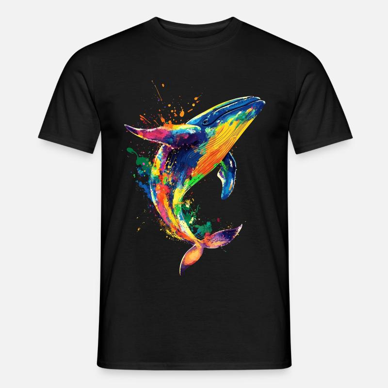 Wal Pop Art Bunt - Männer T-Shirt - Schwarz