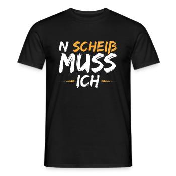 N Scheiss muss ich - Männer T-Shirt - Schwarz - Vorne - AI Model Male 178 light (178cm)