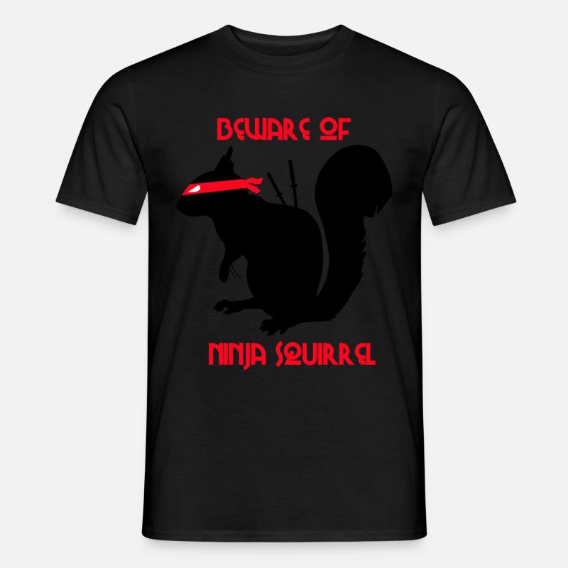 Beware of Ninja Squirrel Eichhörnchen - Männer T-Shirt - Schwarz
