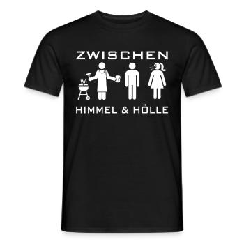 Zwischen Himmel und Hölle - Männer T-Shirt - Schwarz - Vorne - AI Model Male 178 light (178cm)