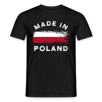 Fabriqué en Pologne - Drapeau de la Pologne - T-shirt homme - noir - Devant - AI Model Male 178 light (178cm)