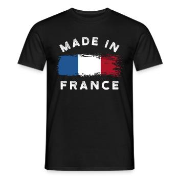 Made in France - France Flag - Men's T-Shirt - black - Front - AI Model Male 178 light (178cm)