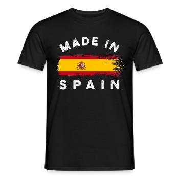 Fabriqué en Espagne - Drapeau de l’Espagne - T-shirt homme - noir - Devant - AI Model Male 178 light (178cm)