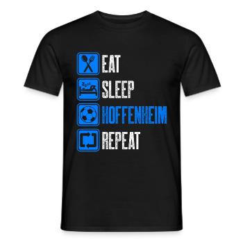 Eat sleep Hoffenheim repeat - Männer T-Shirt - Schwarz - Vorne - AI Model Male 178 light (178cm)