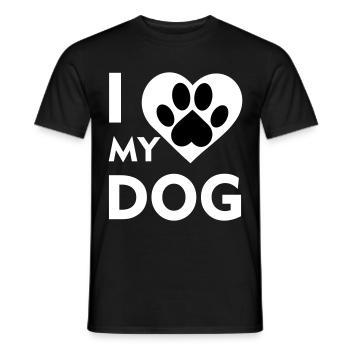 I Love my dog - Men's T-Shirt - black - Front - AI Model Male 178 light (178cm)