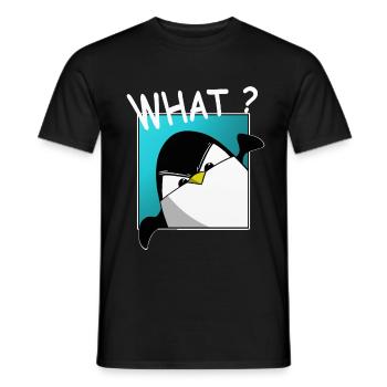 Quoi? drôle de pingouin, dictons drôles, chemise - T-shirt homme - noir - Devant - AI Model Male 178 light (178cm)