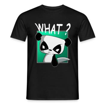 Quoi? drôle de panda, dictons drôles, chemise - T-shirt homme - noir - Devant - AI Model Male 178 light (178cm)