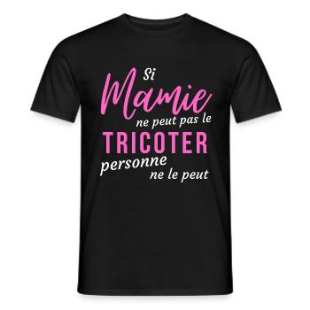 Si Mamie ne peut pas le tricoter - T-shirt homme - noir - Devant - AI Model Male 178 light (178cm)
